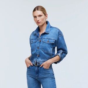 Madewell Oversized Denim Crop Jean Jacket